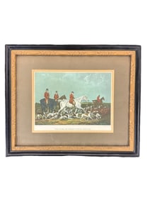 "The Earl of Derby's Stag Hounds" Engraving After J. Barenger by R. Woodman