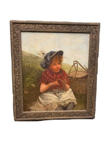 "Feather Seller" Painting In the Style of William Keane