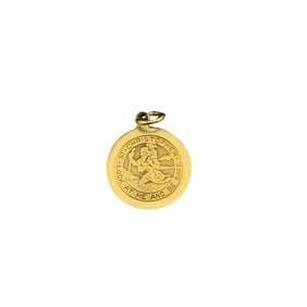 14K Gold Saint Christopher Charm - Look At Me And Be Safe