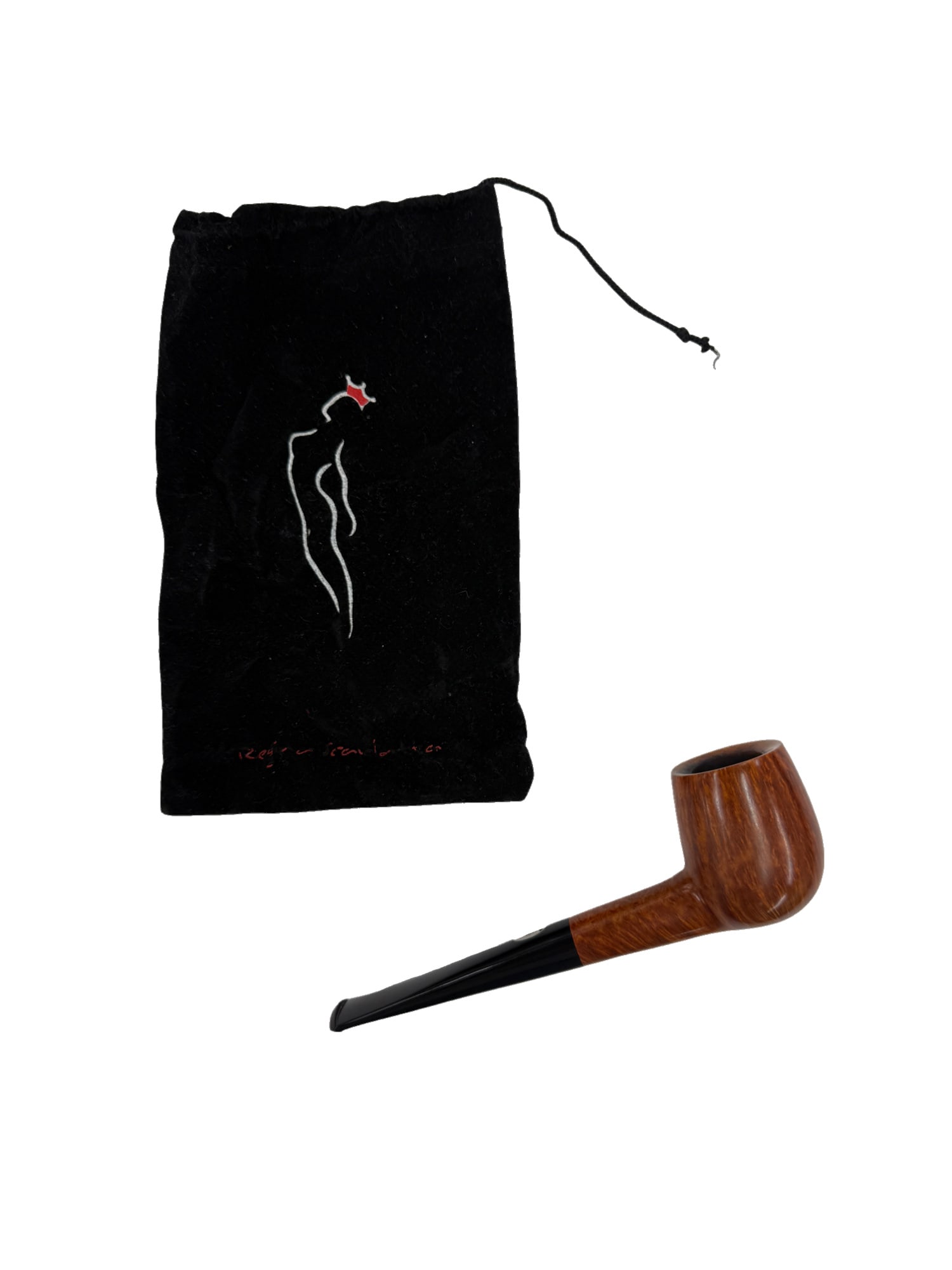 Regina Scarlatta Briarwood Pipe with Bag: PLEASE READ: If you win this item, please select self arranged for in house shipping when paying invoice Regina Scarlatta Briarwood Pipe with Bag Handmade in Italy Pipe is used Pipe: approx. 6"L x 2"H