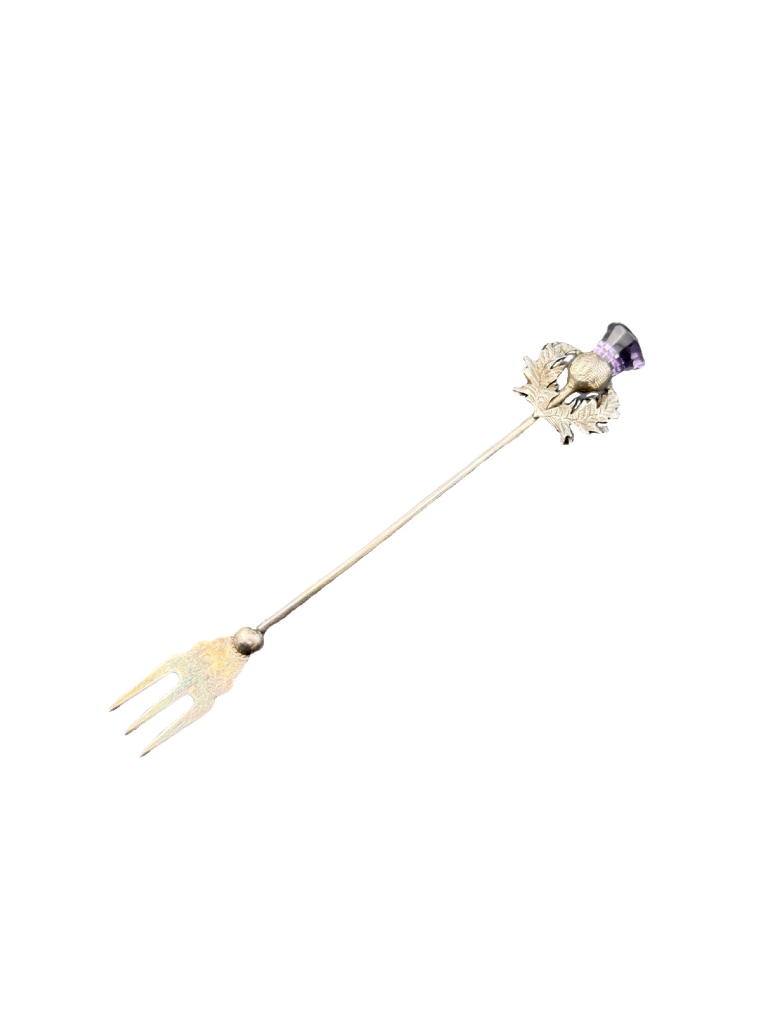 Sterling Silver Pickle Fork with Thistle Detail (1 of 4)