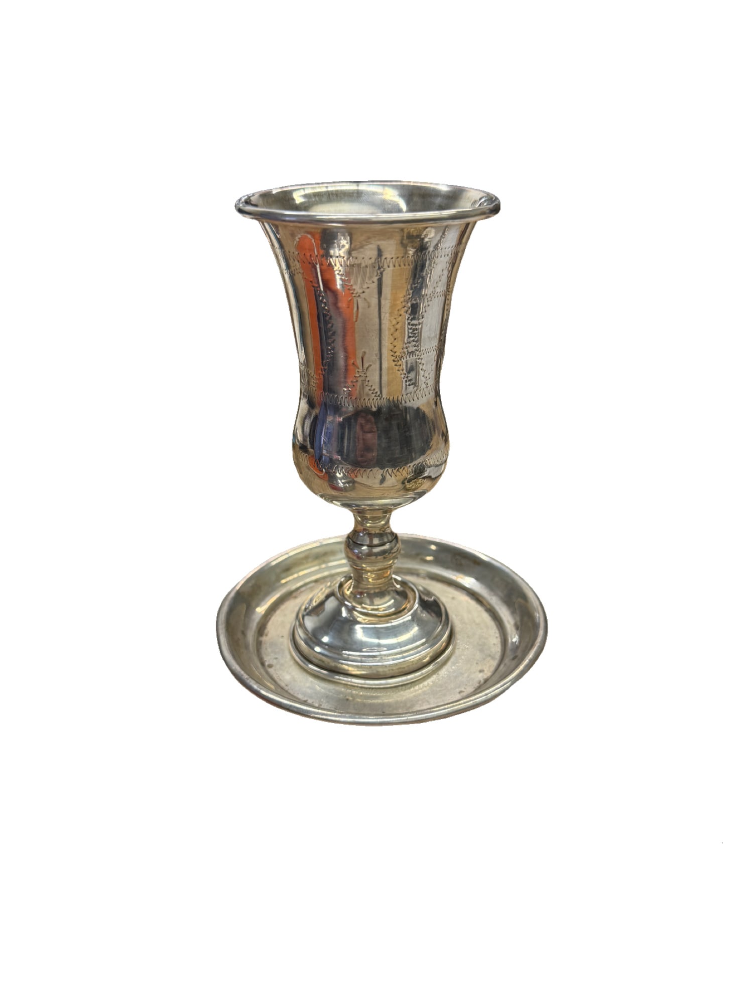 Sterling Silver Kiddush Goblet with Star of David with Tray (1 of 8)