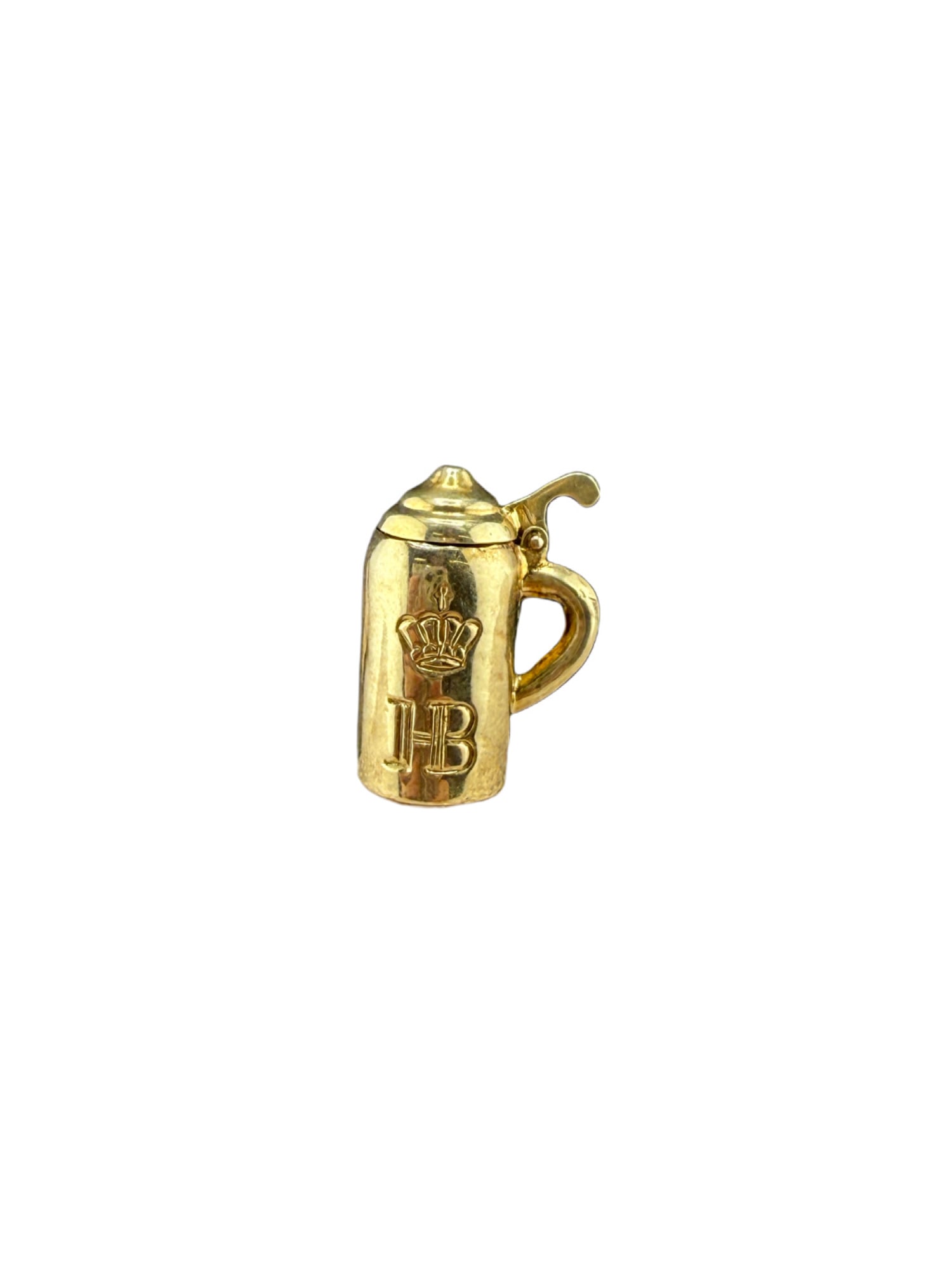 14k Gold Moveable HB Beer Stein Charm: PLEASE READ: If you win this item, please select self arranged for in house shipping when paying invoice 14k Gold Moveable HB Beer Stein Charm 1.31 grams 18.87 mm
