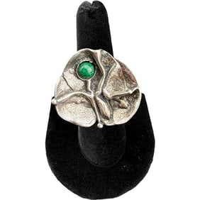 Sterling Silver Brutalist/modernist Ring - Lily Pad
