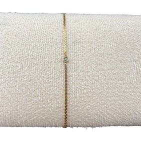 14K Gold Anklet with Diamond Chip