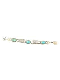 Egyptian Revival Silver Scarab Bracelet