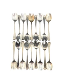 Whiting Sterling Silver Monogrammed Sporks Set of 18