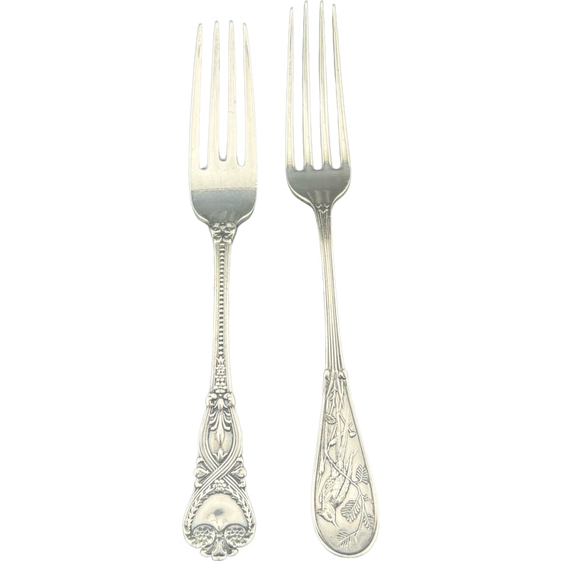 Antique Tiffany And Co Sterling Silver Forks - Saint James and Audubon (1 of 3)