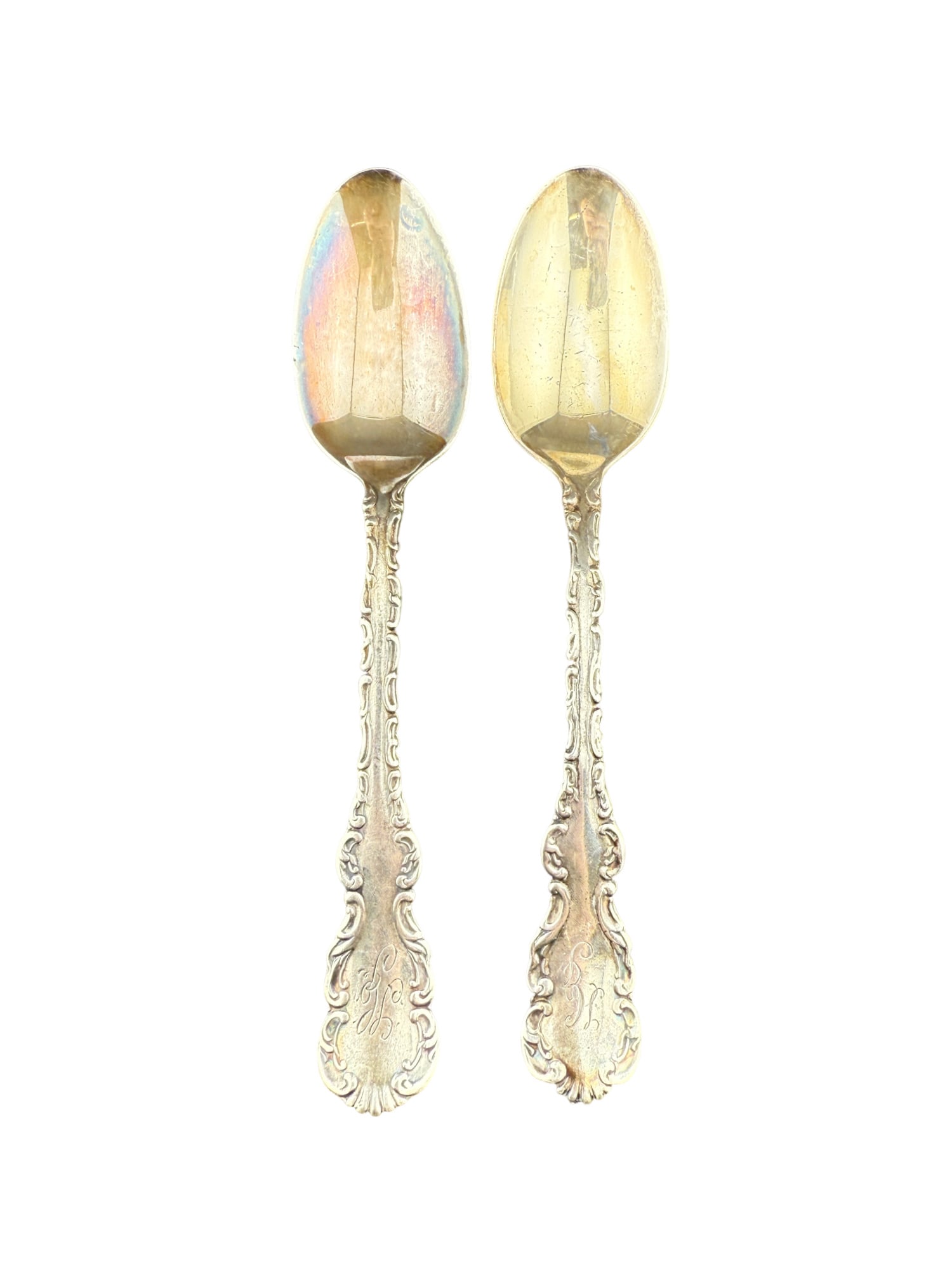 "Louis XV" by Whiting Sterling Silver Spoons Monogrammed Set of 2 (1 of 4)