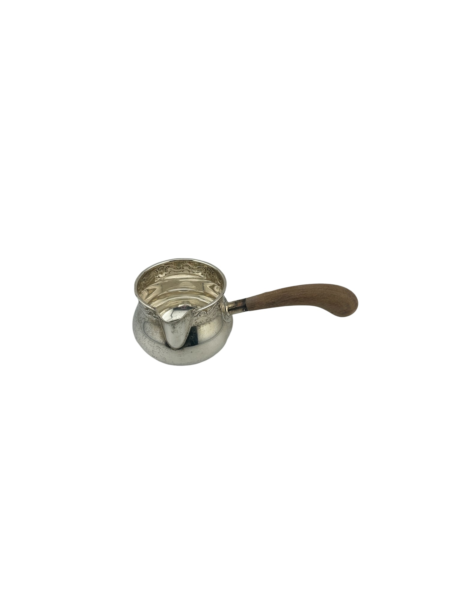 French Provincial by Towle Sterling Silver Pipkin with Wood Handle: PLEASE READ: If you win this item, please select self arranged for in house shipping when paying invoice French Provincial by Towle Sterling Silver Pipkin with Wood Handle #647 87.50grams 7"l includin