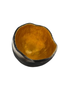 Kay Lynne Sattler Art Clay Pottery Gilded Gold Copper Modernist Sculpture Bowl