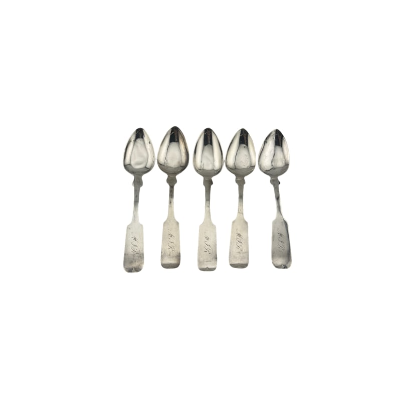 Antique Coin Silver Spoons By L.P. Durkee set of 5 (1 of 3)