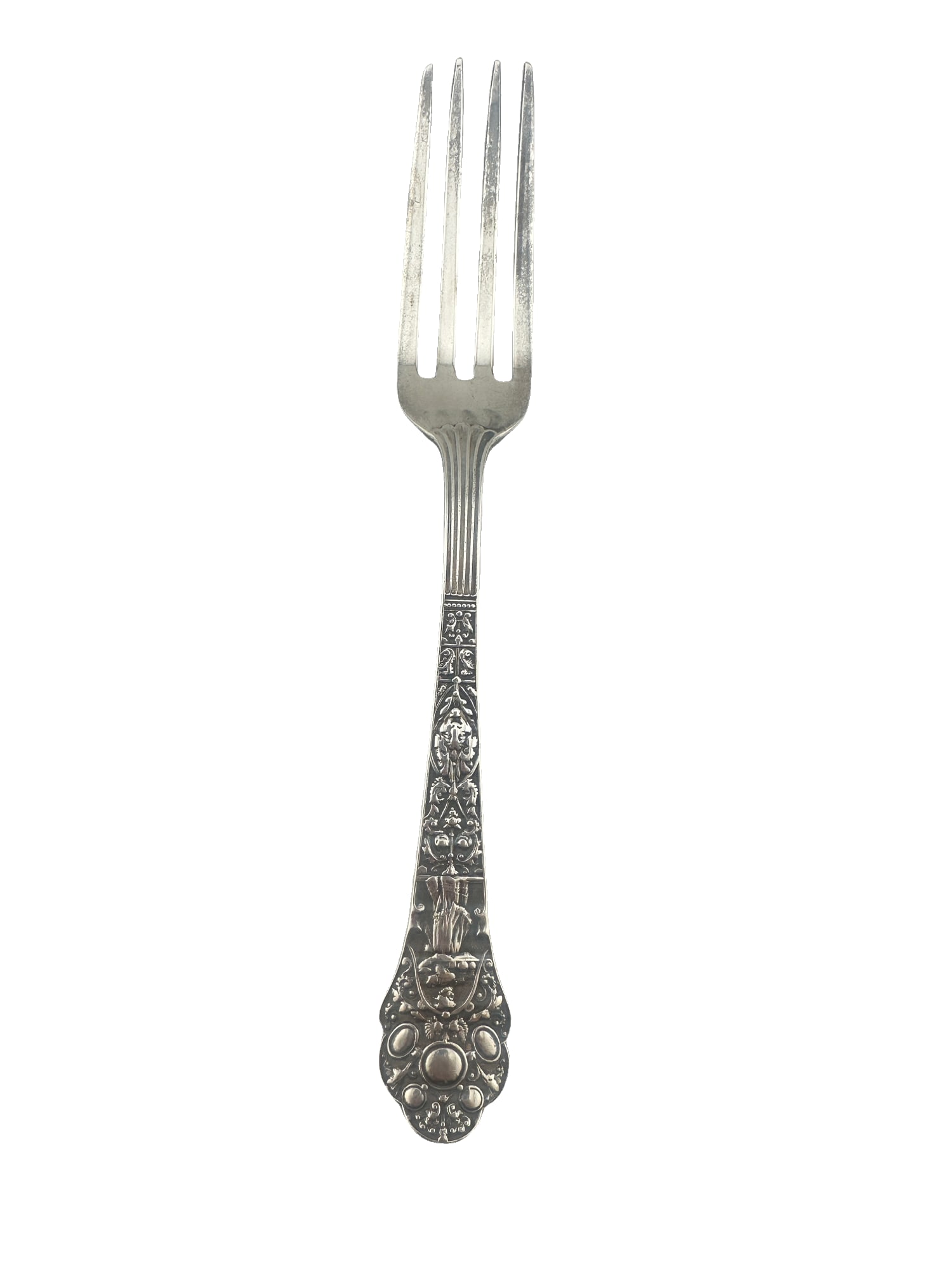 Sterling Gorham OLD MEDICI (1880) lunch fork: PLEASE READ: If you win this item, please select self arranged for in house shipping when paying invoice Sterling Gorham OLD MEDICI (1880)lunch fork 6.5"L 46 grams