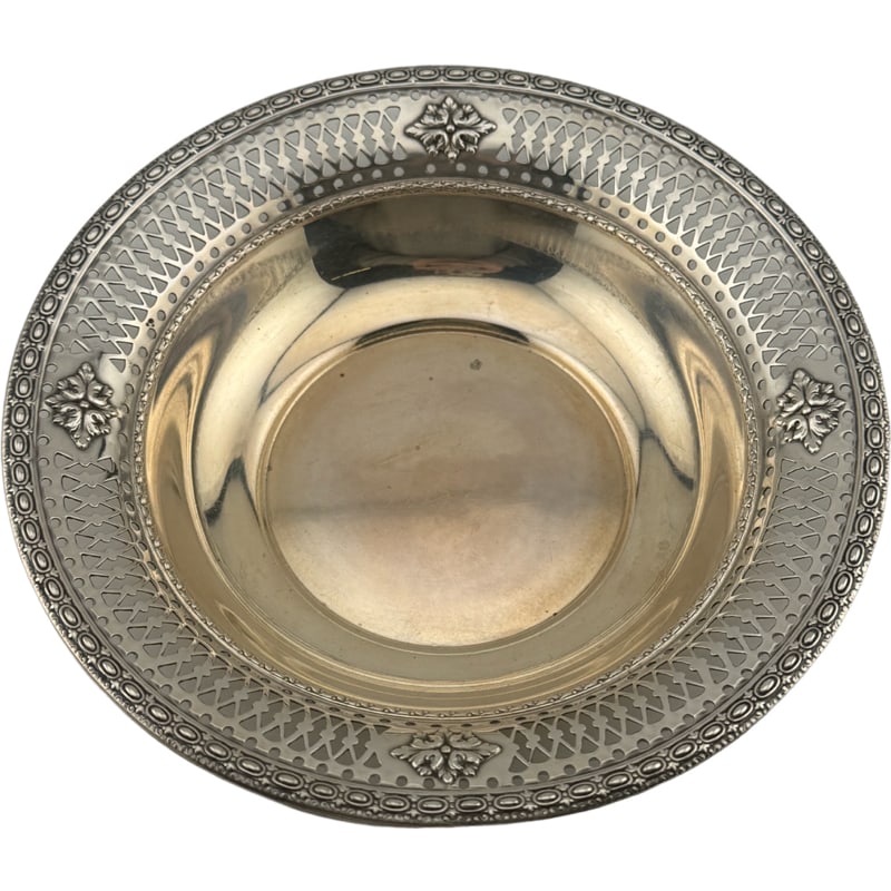Matthews Company Sterling Silver Pierced Bowl: PLEASE READ: If you win this item, please select self arranged for in house shipping when paying invoice Matthews Company Sterling Silver Pierced Bowl 1.25"H x 6" 104 grams