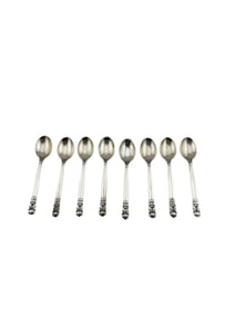 set of 8 Acorn by Georg Jensen Sterling Silver demitasse