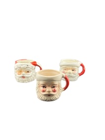 3 Vintage Santa Mugs, Winking - Inarco 1961-Japan