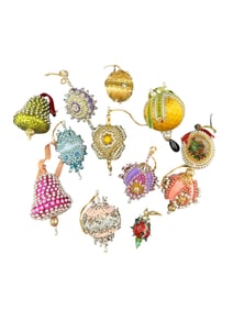 Vintage Push Pin Beaded Christmas Ornaments