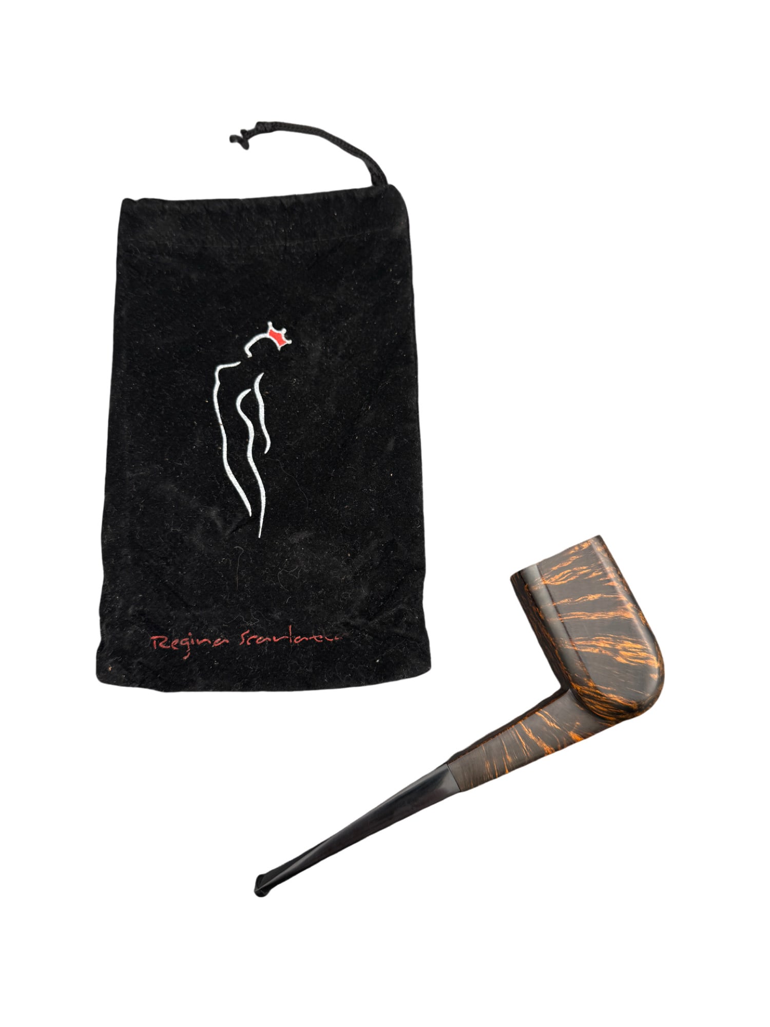 Regina Scarlatta Briarwood Pipe with Bag: PLEASE READ: If you win this item, please select self arranged for in house shipping when paying invoice Regina Scarlatta Briarwood Pipe with Bag Pipe is used Made in Italy 5.5 inches