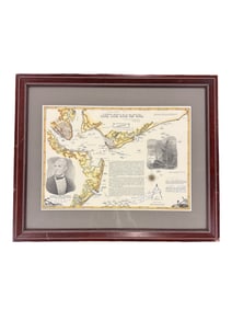 Signed E. Lee Spence Map Print with Authentic Civil War Artifact