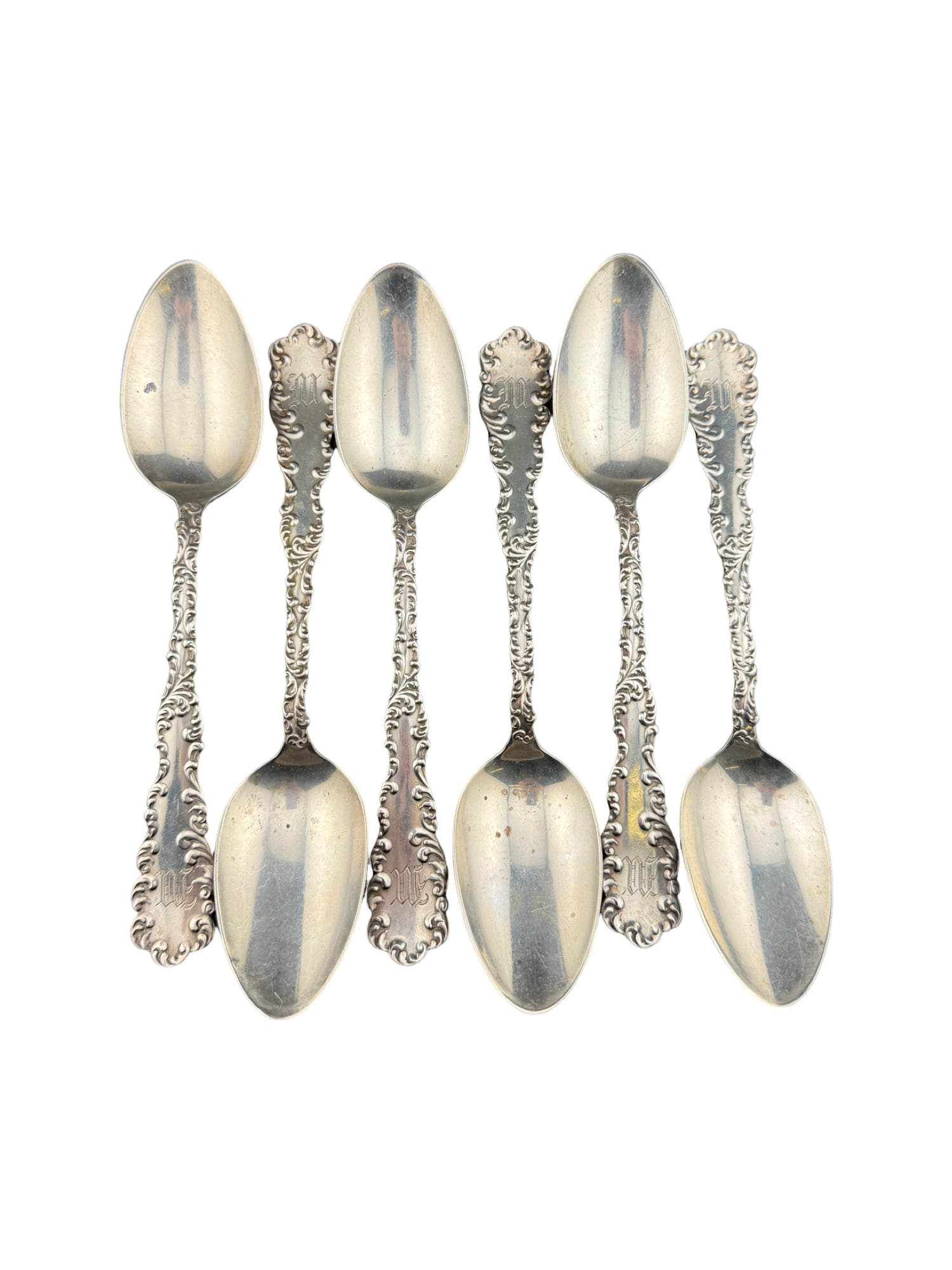 Wallace RW&S Sterling Silver Monogrammed Set of 6 Spoons (1 of 4)