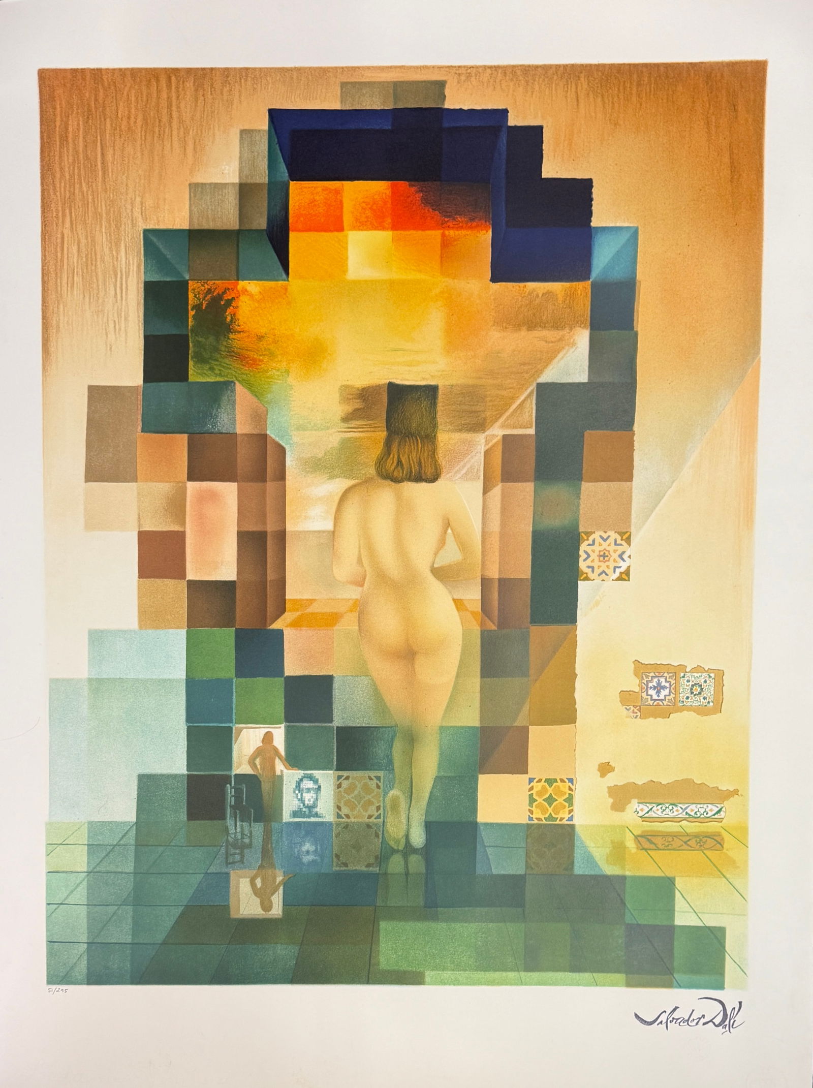 Salvador Dali Abstract Lincoln Numbered Lithograph "Gala regardant la mer Méditerranée"