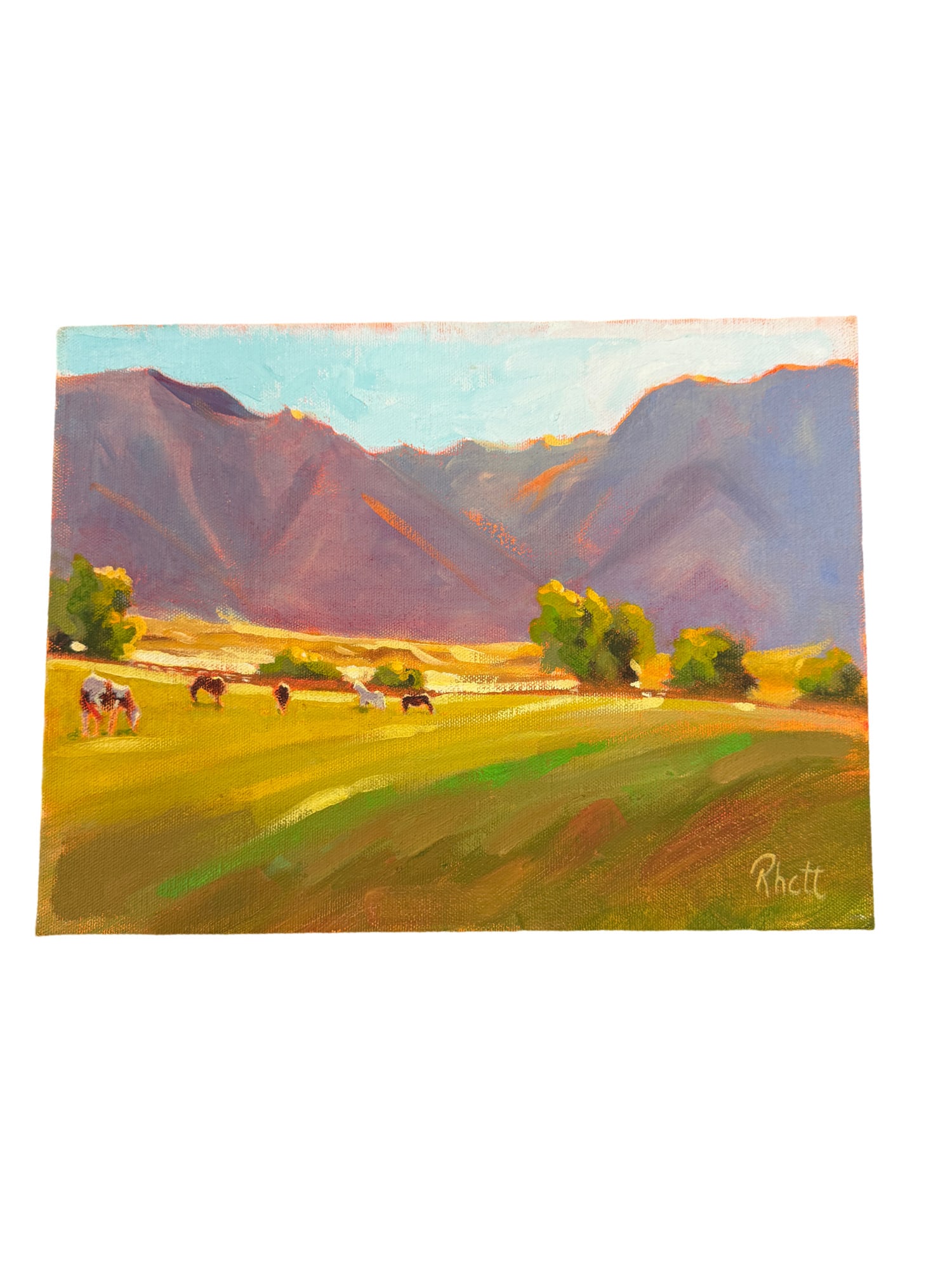 Charleston artist "Wyoming Repose" by Rhett Thurman Oil on Canvas: PLEASE READ: in house shipping in house shipping If you win this item, please select self arranged for in house shipping when paying invoice "Wyoming Repose" by Rhett Thurman Oil on Canvas From Gramli