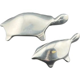 Mid Century Pair Of Hoselton Turtle Sculptures