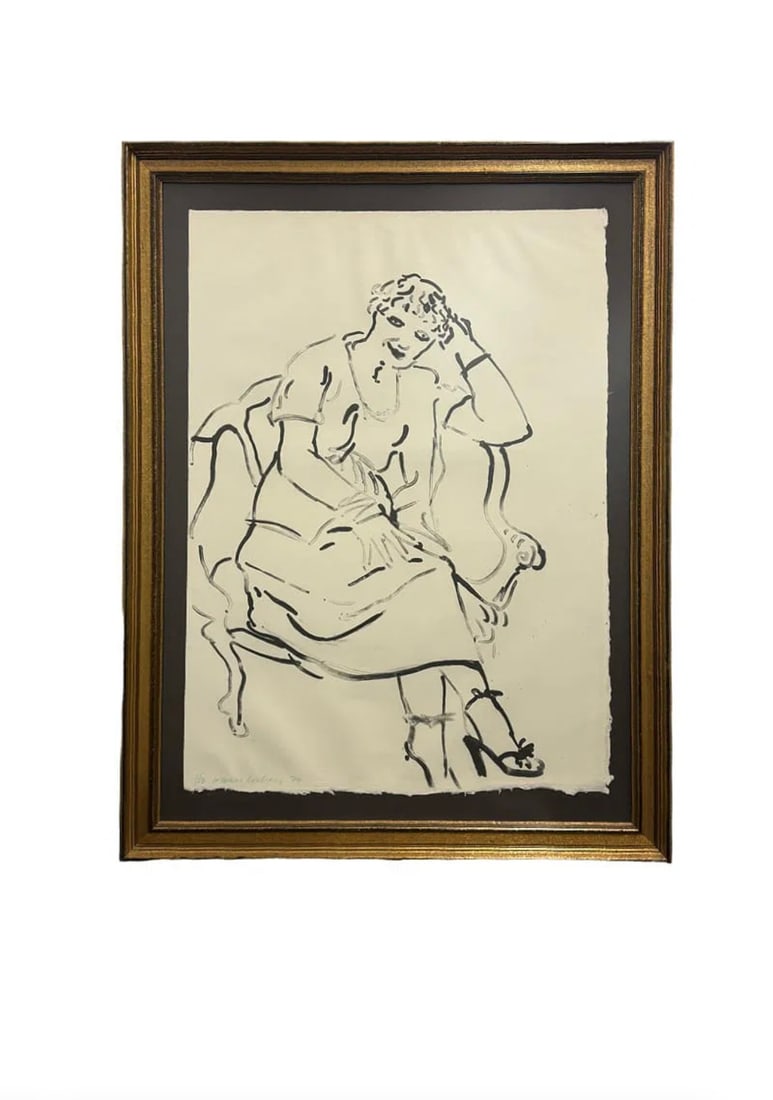 "Celia - Weary" by David Hockney Signed and Framed Lithograph 55/100 (1 of 6)