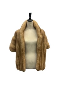 Vintage Golden Fur Mink Cape Shawl Stole