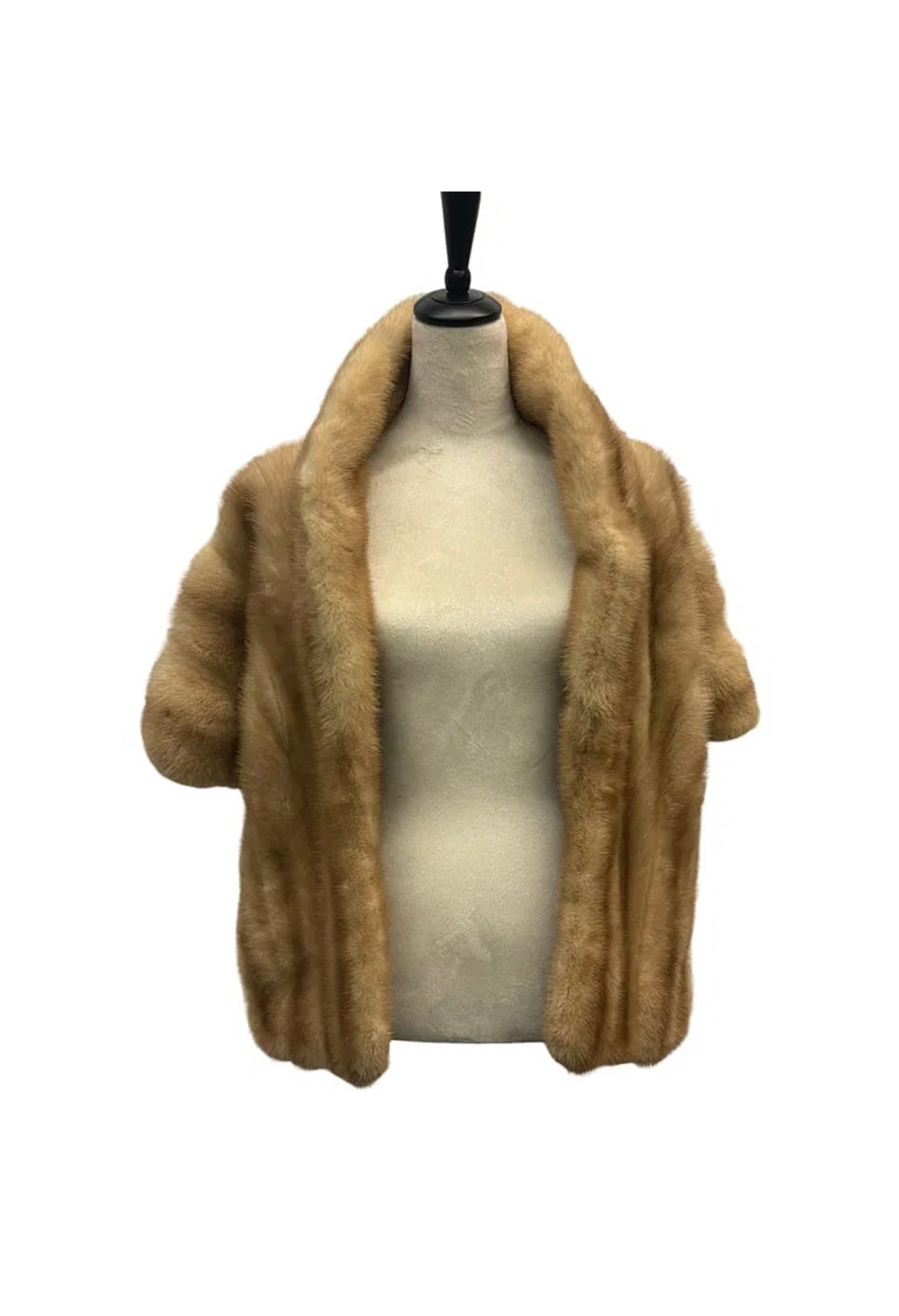 Vintage Golden Fur Mink Cape Shawl Stole: PLEASE READ: If you win this item, please select self arranged for in house shipping when paying invoice Vintage Golden Fur Mink Cape Shawl Stole Measurements in photos
