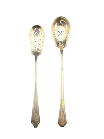Sterling Silver Straining Spoons Monogrammed Set of 2