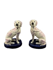 Staffordshire Spaniel Dog Figurine Pair