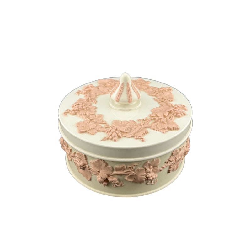 Wedgwood Embossed Pink Queensware Covered Box (1 of 3)