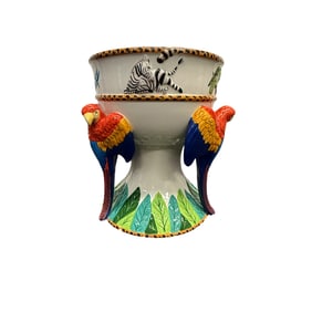 Lynn Chase "Jungle Jubilee" Footed Centerpiece Vase