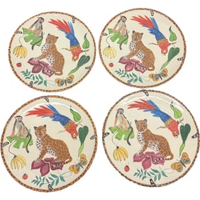 4 -  Lynn Chase "Jungle Jubilee" Dinner Plates