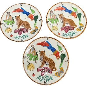 Set of 3 Lynn Chase "Jungle Jubilee" Dinner Plates