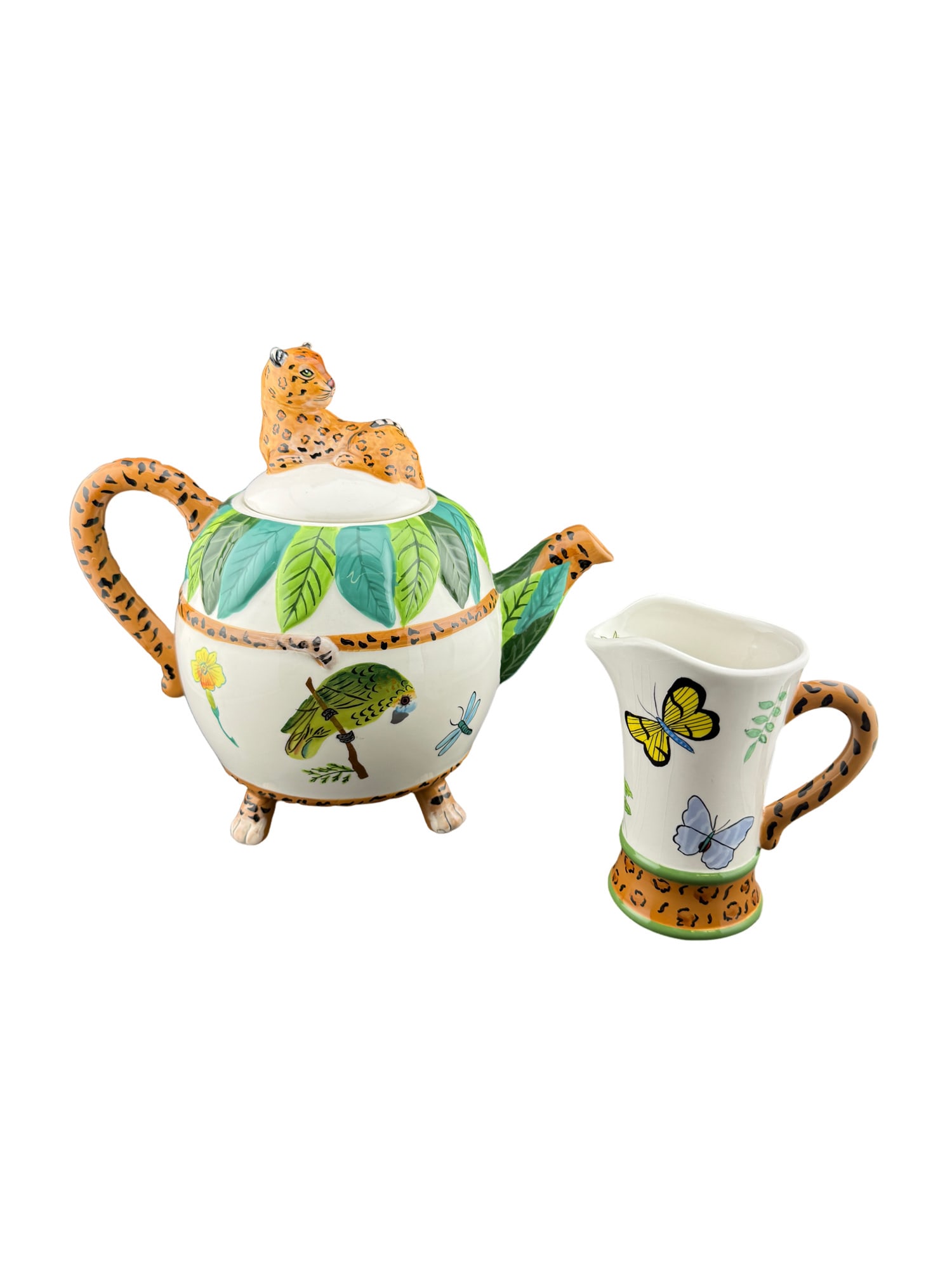 Lynn Chase Jungle Jubilee Teapot and Lid: **OUT OF HOUSE SHIPPINGLynn Chase Jungle Jubilee Teapot and Lid 8"L x 9"W