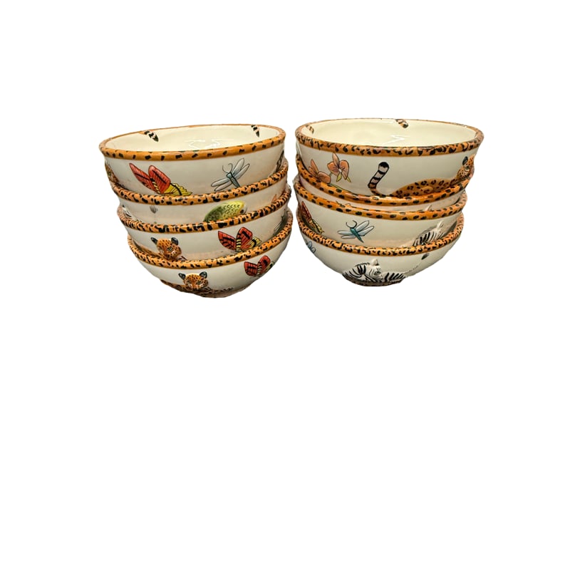 Set of 8 Lynn Chase Jungle Jubilee Bowls (1 of 8)