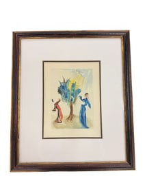 "The Tree of Punishment" by Salvador Dali Woodcut Engraving on Paper with COA