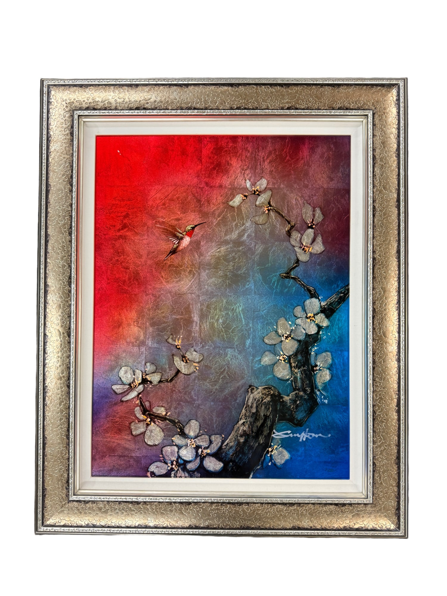 "Middle Ground Blossom" by Patrick Guyton Framed and Signed: **OUT OF HOUSE SHIPPING "Middle Ground Blossom" by Patrick Guyton Framed and Signed 32"H x 25.5"W