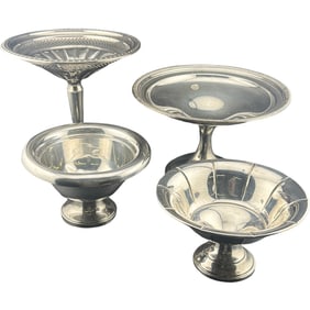 Lot of Four Sterling Silver Pedestal Compote Dishes - Gorham, Preisner, MFH