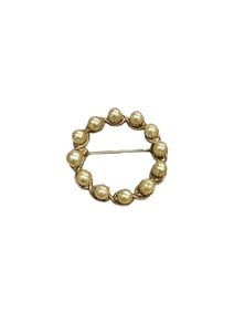 10K Gold and Pearl Wreath Brooch