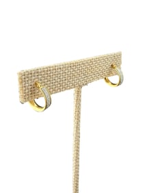 14K Gold Glitter Hoop Earrings