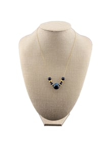 14k Gold Necklace with Lapiz-Like Beads