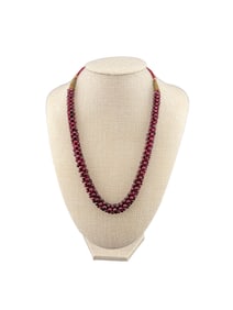 Garnet Beaded Adjustable Necklace