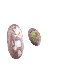 Group of 2 Mexican Fire Opal - Mexican Opal - Cabochon