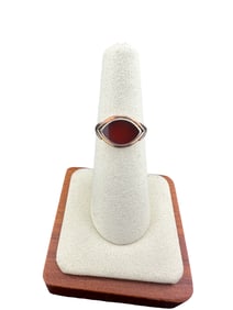 10k Yellow  Gold Carnelian Navette Bezel Set ring