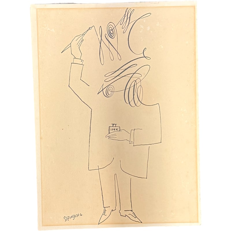 July 10th 1954 by Saul Steinberg New Yorker: PLEASE READ: in house shipping If you win this item, please select self arranged for in house shipping when paying invoice 15" x 11.25"