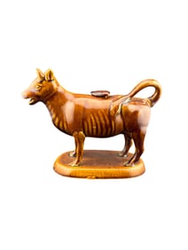 Bennington Rockingham Ceramic Cow Creamer