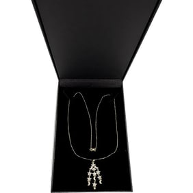 14K Dangle Necklace Stars and Moons Celestial Necklace